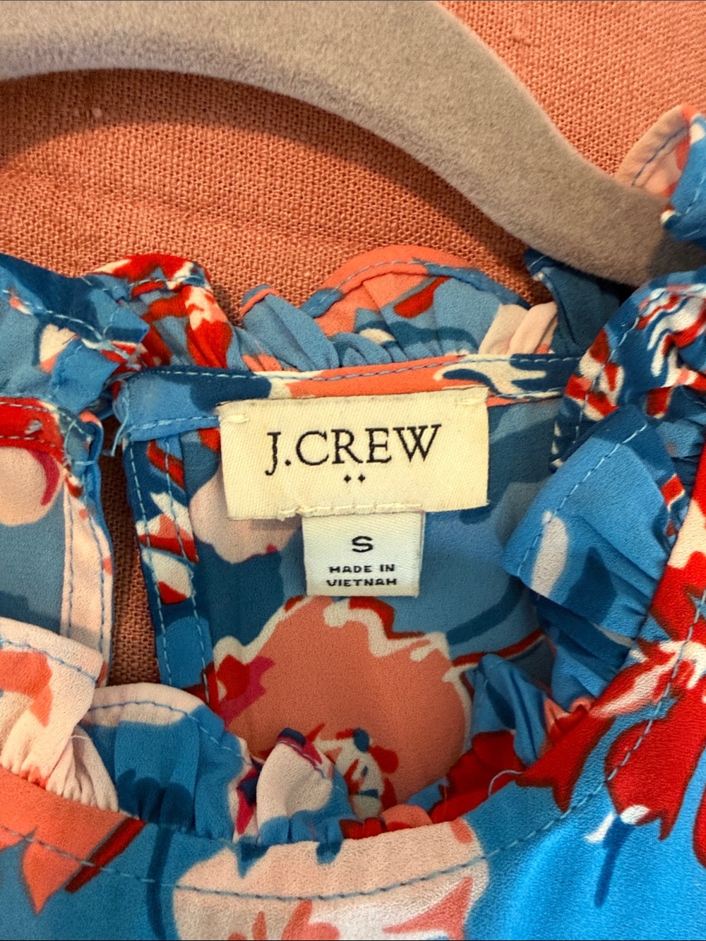 J Crew Floral Ruffle Sleeve Blouse - Picture 4 of 5